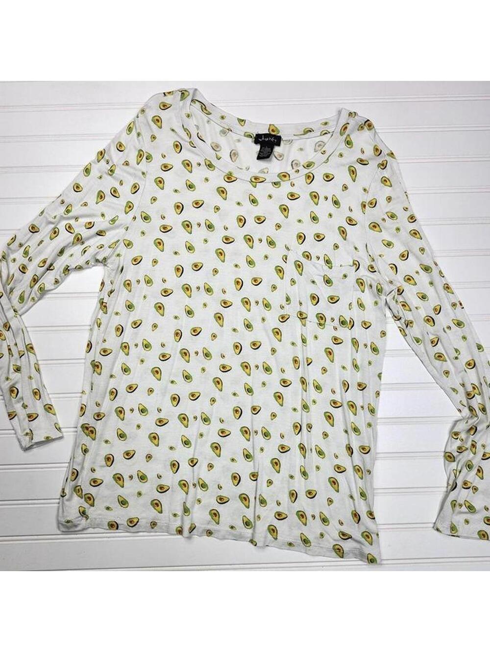 Justify Women's Long Sleeve Top with Avocado Print Large